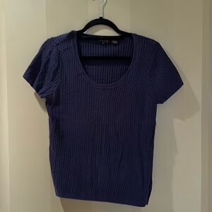 Jeanne, Pierre size large blue 100% cotton knit top